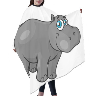 Personality  Cute Cartoon Baby Hippo With Blue Eyes Hair Cutting Cape