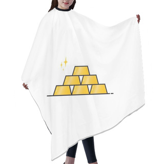 Personality  Stack Of Gold Bars Icon Vector Graphics Hair Cutting Cape
