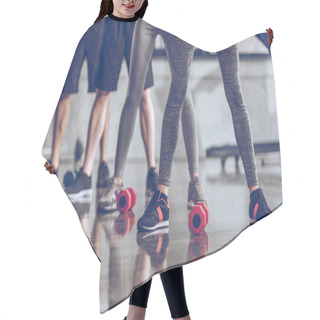 Personality  Sporty People Exercising In Gym  Hair Cutting Cape