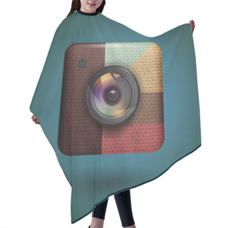 Personality  Photo Camera Icon. Vector Illustration  Hair Cutting Cape