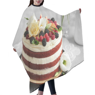 Personality  Delicious Cake On Table Hair Cutting Cape