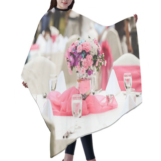 Personality  Wedding Flowers - Tables Set For Fine Dining Hair Cutting Cape