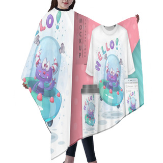Personality  Hello Alien Poster And Merchandising. Hair Cutting Cape