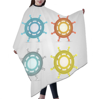 Personality  Ship Wheel , Steering Vector Illustration Hair Cutting Cape