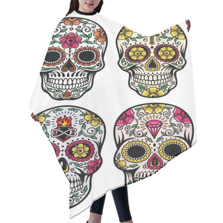 Personality  Day Of The Dead Skull Vector Set Hair Cutting Cape