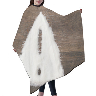 Personality  Sign Of Warning Attention Made Of Granulated Sugar. A Conceptual Photo Illustrating The Harm From Consuming White Refined Sugar And Products Containing It Hair Cutting Cape