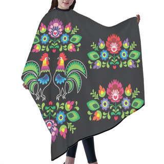 Personality  Polish Folk Art Embroidery With Roosters - Traditional Folk Pattern Hair Cutting Cape