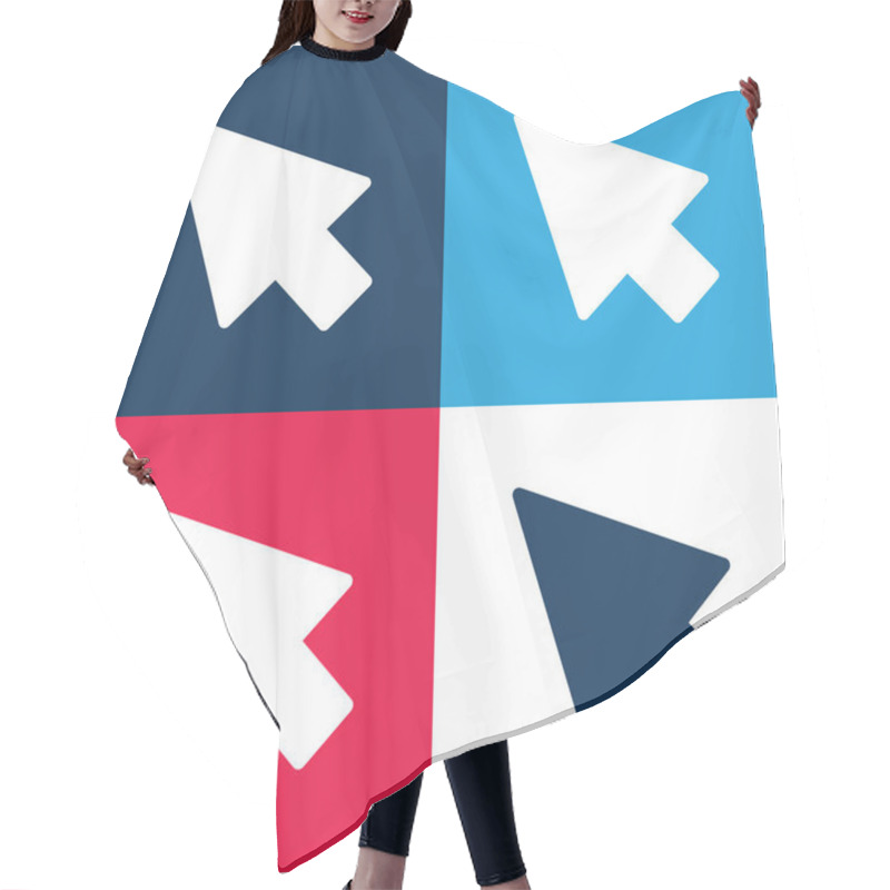 Personality  Arrow Blue And Red Four Color Minimal Icon Set Hair Cutting Cape