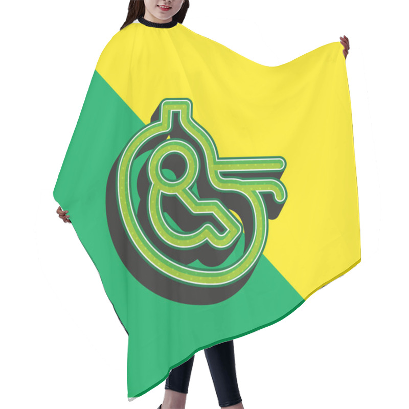 Personality  Baby Green And Yellow Modern 3d Vector Icon Logo Hair Cutting Cape