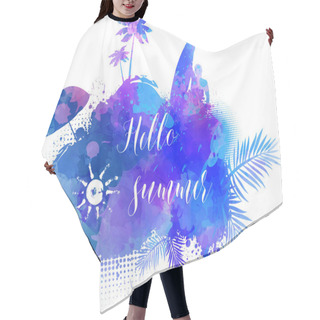 Personality  Hello  Summer Watercolored Background Hair Cutting Cape