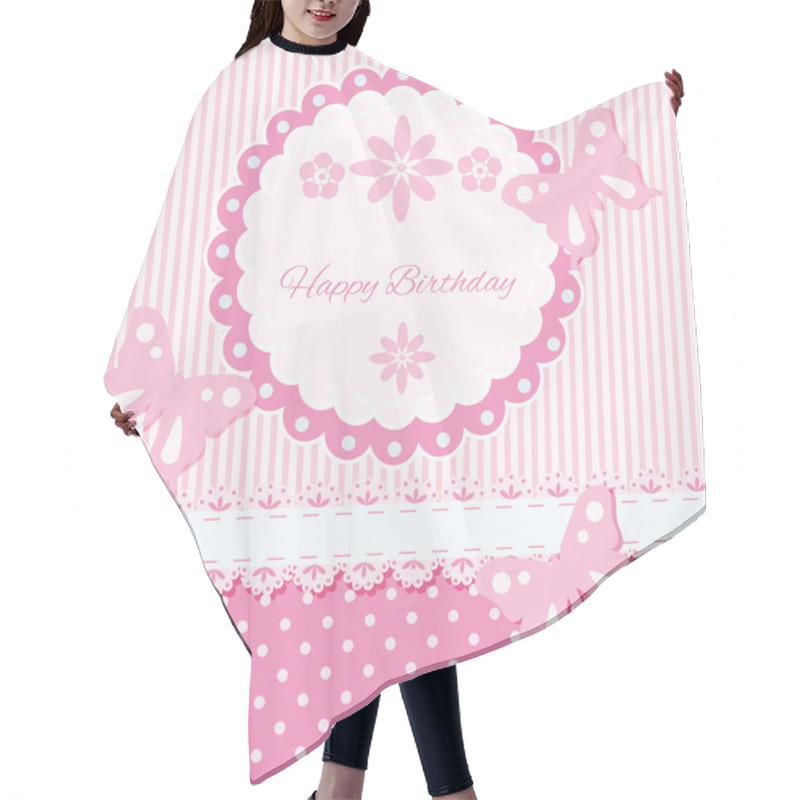Personality  Vector birthday card,  vector illustration   hair cutting cape