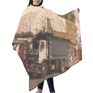 Personality  A Truck Loaded With Hay Hair Cutting Cape