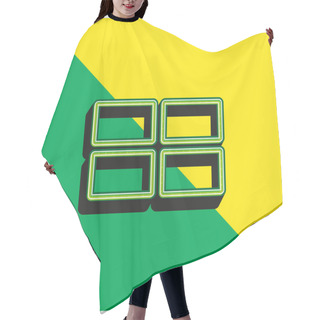 Personality  4 Rectangles Green And Yellow Modern 3d Vector Icon Logo Hair Cutting Cape