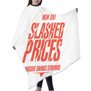 Personality  Slashed Prices Sale Banner. Hair Cutting Cape