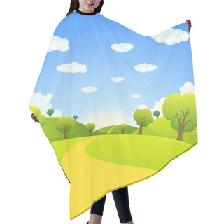 Personality  Spring Or Summer Cartoon Landscape Hair Cutting Cape