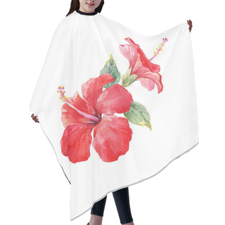 Personality  Watercolor Hibiscus Composition Hair Cutting Cape