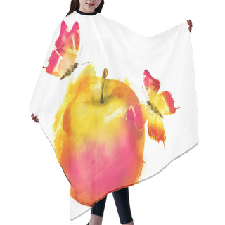 Personality  Watercolor Apple With Butterfly Hair Cutting Cape