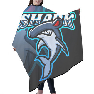 Personality  Shark Esport Logo Mascot Design Hair Cutting Cape