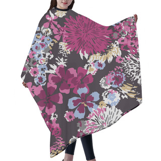 Personality  Seamless Colorful Flower Pattern Hair Cutting Cape