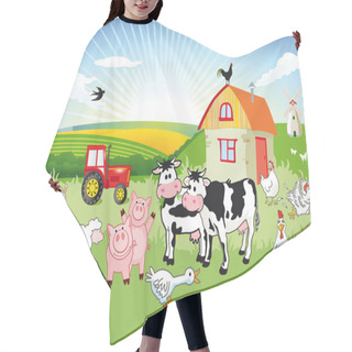 Personality  Carton Farm Animals Hair Cutting Cape