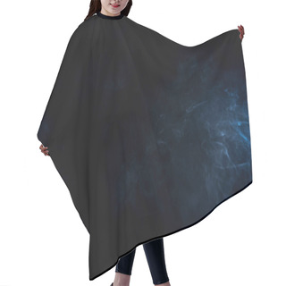 Personality  Blue Abstract Smoke On Black Background With Copy Space Hair Cutting Cape