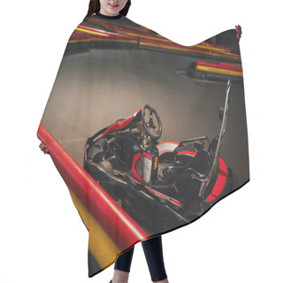 Personality  Go Kart, Car For Racing Or Red Racing, Inside Of Indoor Kart Circuit, Motor Race Vehicle Hair Cutting Cape