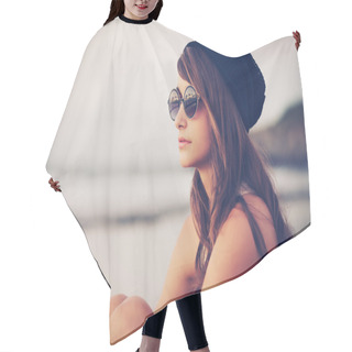 Personality  Young Fashion Hipster Woman Hair Cutting Cape