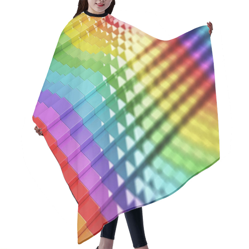 Personality  Colorful Rainbow Lines. 3d Render Image Hair Cutting Cape