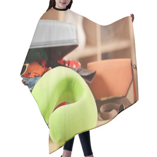 Personality  Travel Pillow And Suitcase Hair Cutting Cape