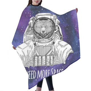 Personality  Animal Astronaut Grizzly Bear Big Wild Bear Wearing Space Suit Galaxy Space Background With Stars And Nebula Watercolor Galaxy Background Hair Cutting Cape