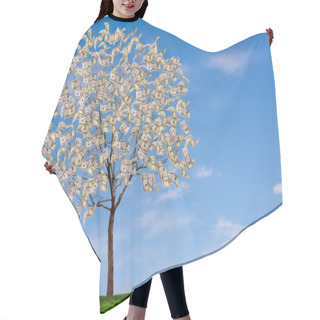 Personality  Money Tree On Blue Sky, And Grassy Feild Hair Cutting Cape