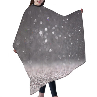Personality  Glitter Vintage Lights Background. Silver And Black. Defocused. Hair Cutting Cape