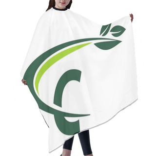 Personality  Swoosh Leaf Letter C Hair Cutting Cape
