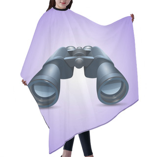 Personality  Binoculars Icon On Violet Background Hair Cutting Cape