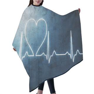 Personality  Grungy Heart Beat Hair Cutting Cape