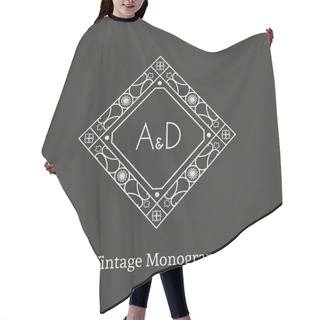 Personality  Vector Vintage Monogram Hair Cutting Cape