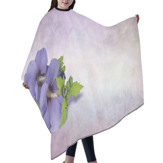Personality  Blue Hibiscus Floral Message Banner - Beautiful 'blue Bird' Oiseaux Bleu Hibiscus Flower Heads And Buds Against A Rustic Pastel Background With Space For Message Copy Hair Cutting Cape