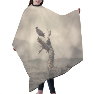 Personality  The Crow Perching On Tree In Misty Weather Hair Cutting Cape