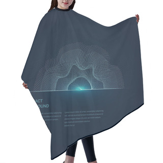 Personality  Modern Vector Illustration With A Deformed Circle Shape Of The Particles Hair Cutting Cape