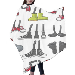 Personality  Cartoon Feet Collection Hair Cutting Cape