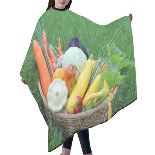 Personality  Fresh Vegetables In Basket On The Grass Hair Cutting Cape