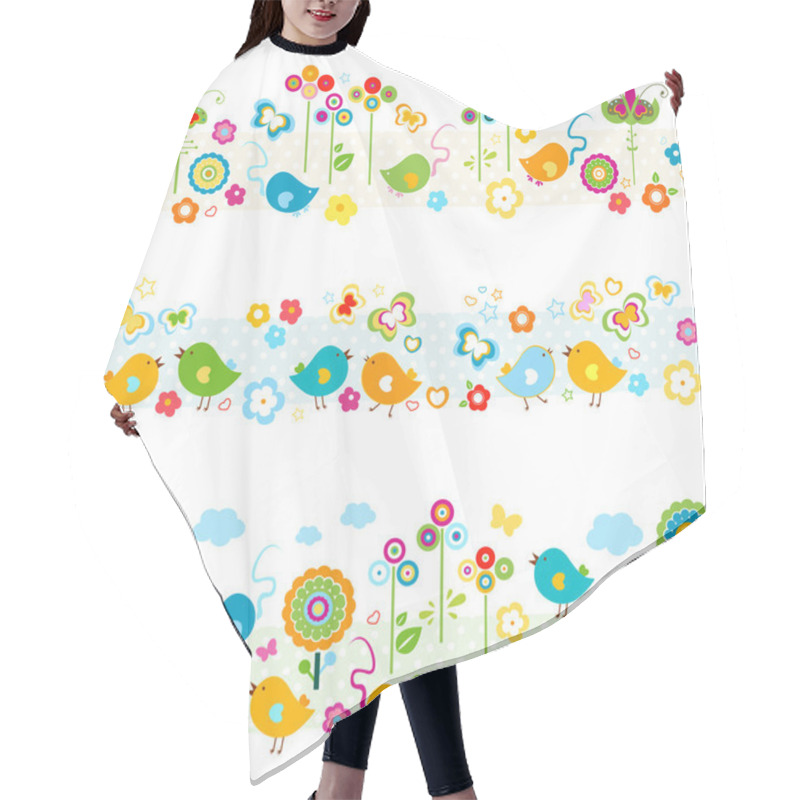 Personality  Cute Nature Borders With Colorful Elements Hair Cutting Cape