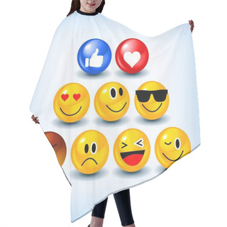 Personality  Emoji Feeling Faces Vector Hair Cutting Cape