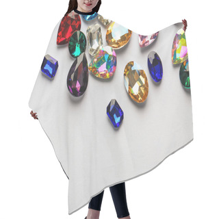 Personality  Precious Jewels On White Background Hair Cutting Cape