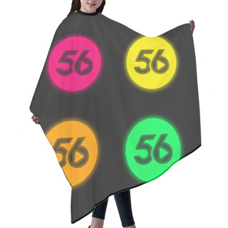 Personality  56 Social Logo Four Color Glowing Neon Vector Icon Hair Cutting Cape