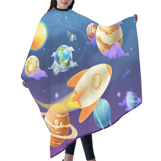 Personality  Solar System With Planets Illustration Hair Cutting Cape