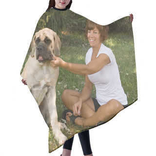 Personality  Woman Playing With Dog Hair Cutting Cape