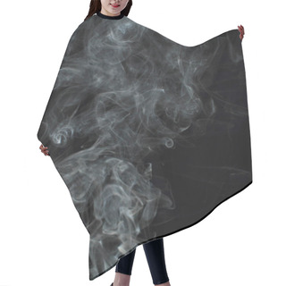 Personality  White Smoke Texture On Black Background Hair Cutting Cape