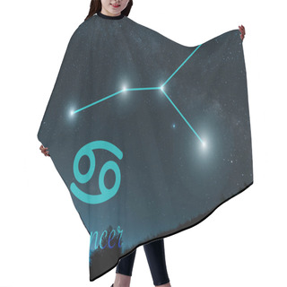 Personality  Dark Landscape With Night Starry Sky And Cancer Constellation Hair Cutting Cape