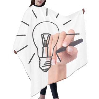 Personality  Hand Drawing Light Bulb Hair Cutting Cape